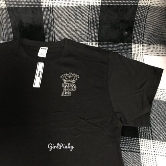 VS PINK FLARE LEGGINGS IN PURE BLACK BLING & CAMPUS TEE IN LIMITED EDITION XS-2X - Picture 9 of 10